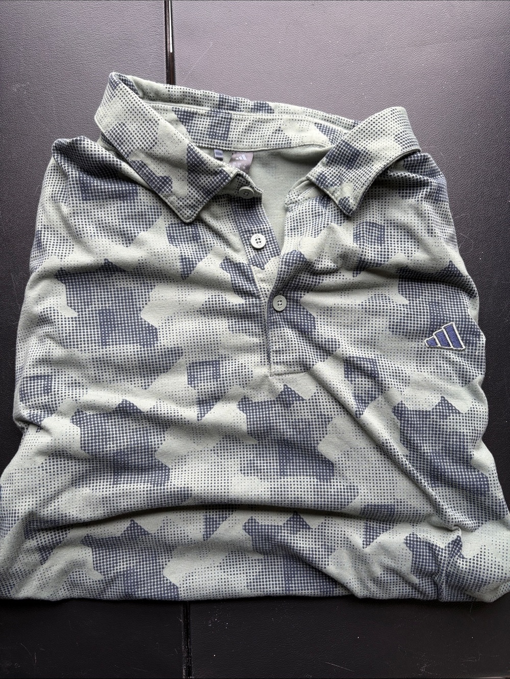 adidas Men's Polo Shirt in Gray Camo Pattern